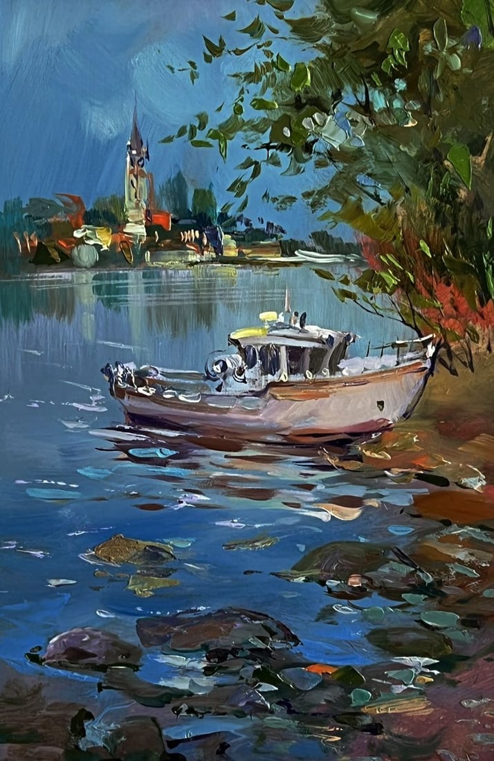 Oil painting A boat near the shore Yuriy Suprunchuk - 3