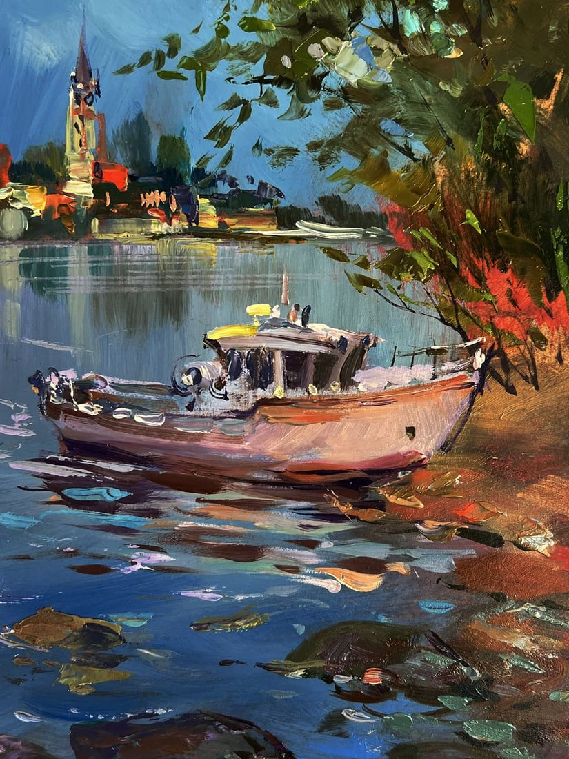 Oil painting A boat near the shore Yuriy Suprunchuk - 4