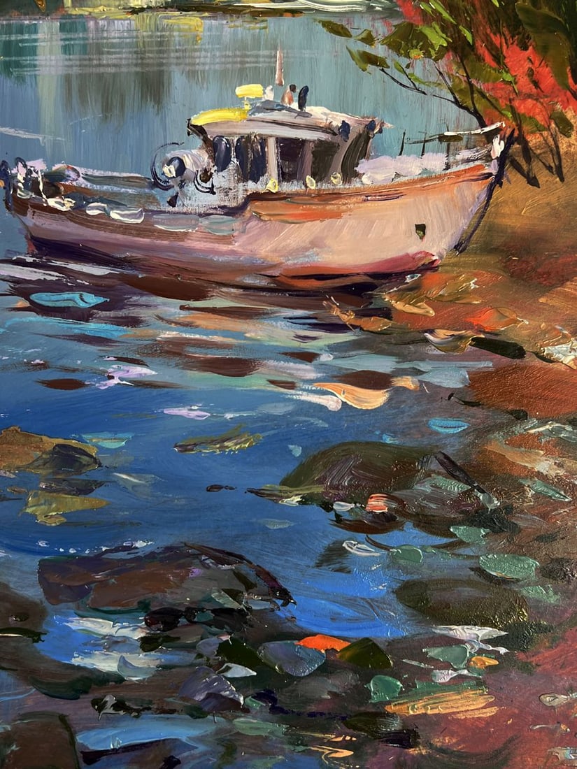 Oil painting A boat near the shore Yuriy Suprunchuk - 7