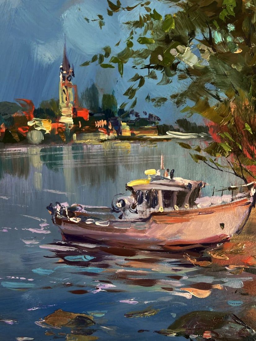 Oil painting A boat near the shore Yuriy Suprunchuk - 8