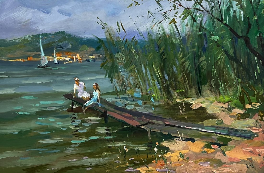 Oil painting Girls by the river Yuriy Suprunchuk - 3
