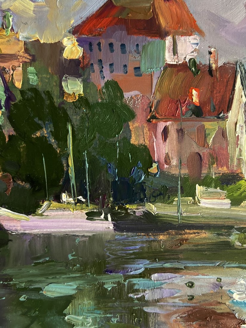 Oil painting Houses by the river Yuriy Suprunchuk - 10