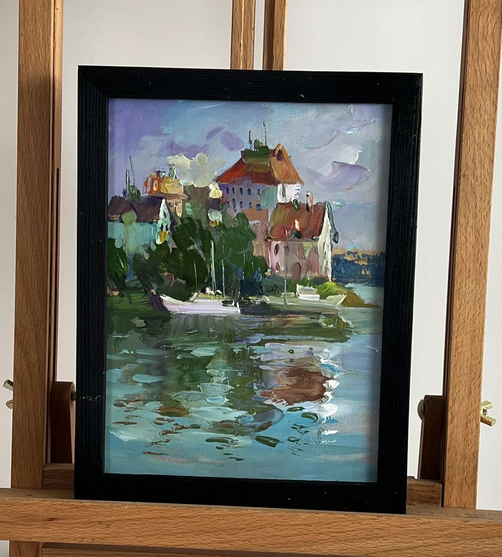 Oil painting Houses by the river Yuriy Suprunchuk (1 of 11)