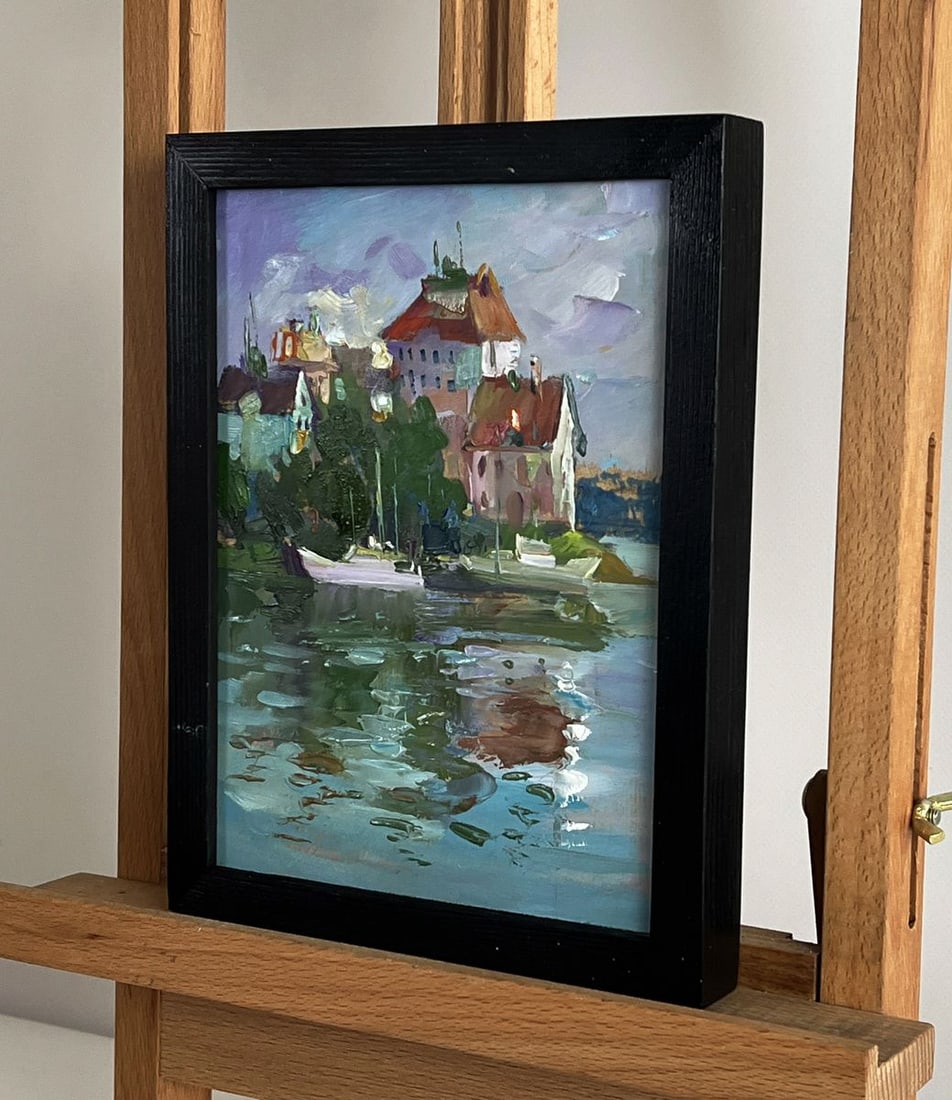 Oil painting Houses by the river Yuriy Suprunchuk - 2