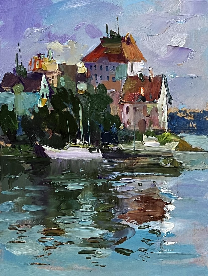 Oil painting Houses by the river Yuriy Suprunchuk - 3