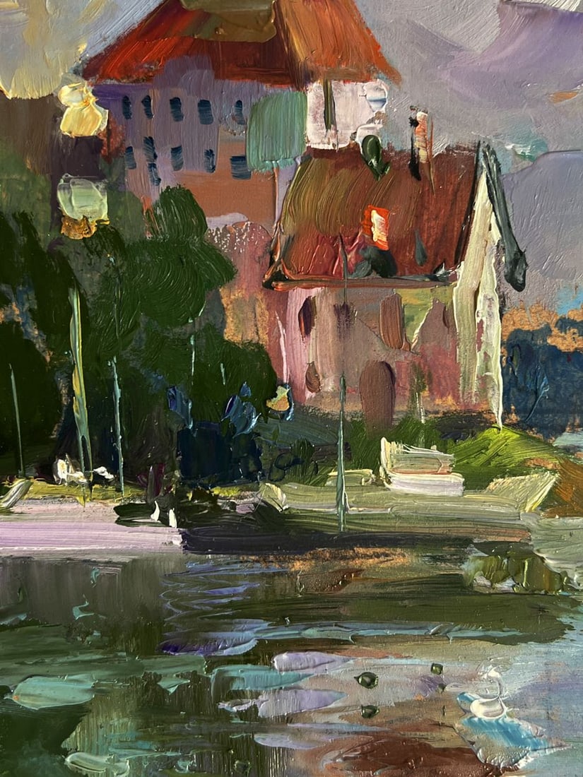 Oil painting Houses by the river Yuriy Suprunchuk - 4