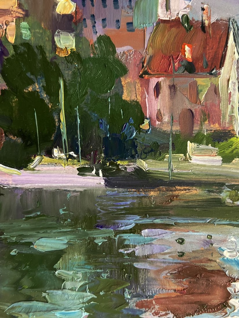 Oil painting Houses by the river Yuriy Suprunchuk - 5