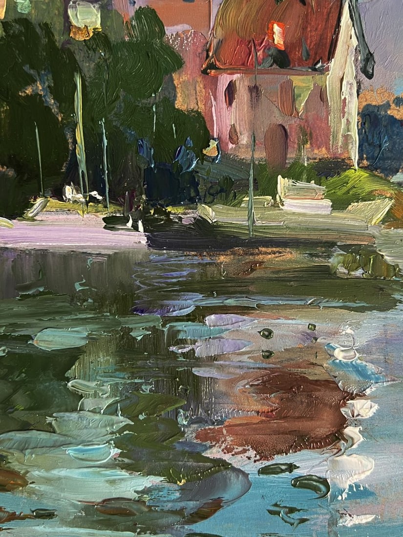 Oil painting Houses by the river Yuriy Suprunchuk - 6
