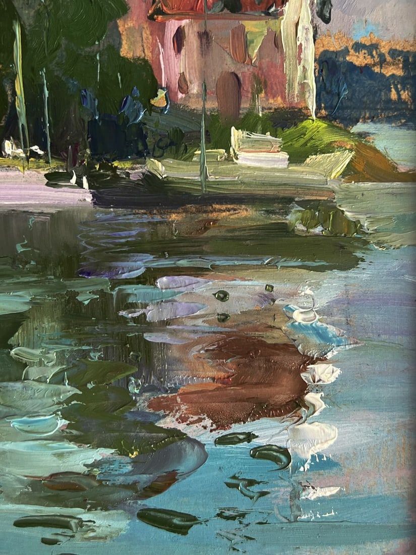 Oil painting Houses by the river Yuriy Suprunchuk - 7