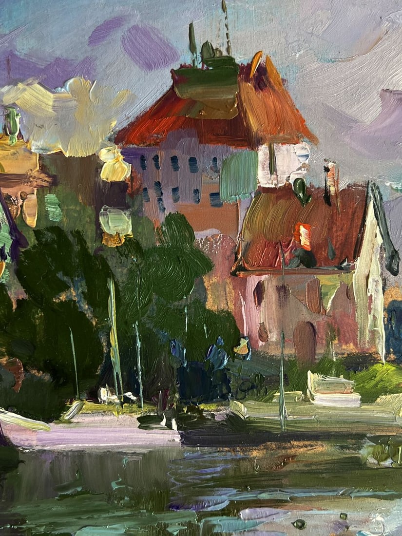 Oil painting Houses by the river Yuriy Suprunchuk - 8