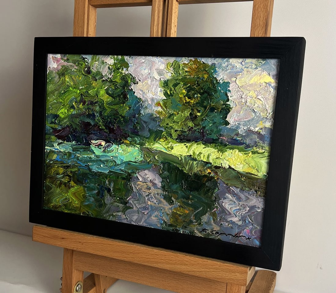 Oil painting Quiet daytime river Boris Serdyuk - 2