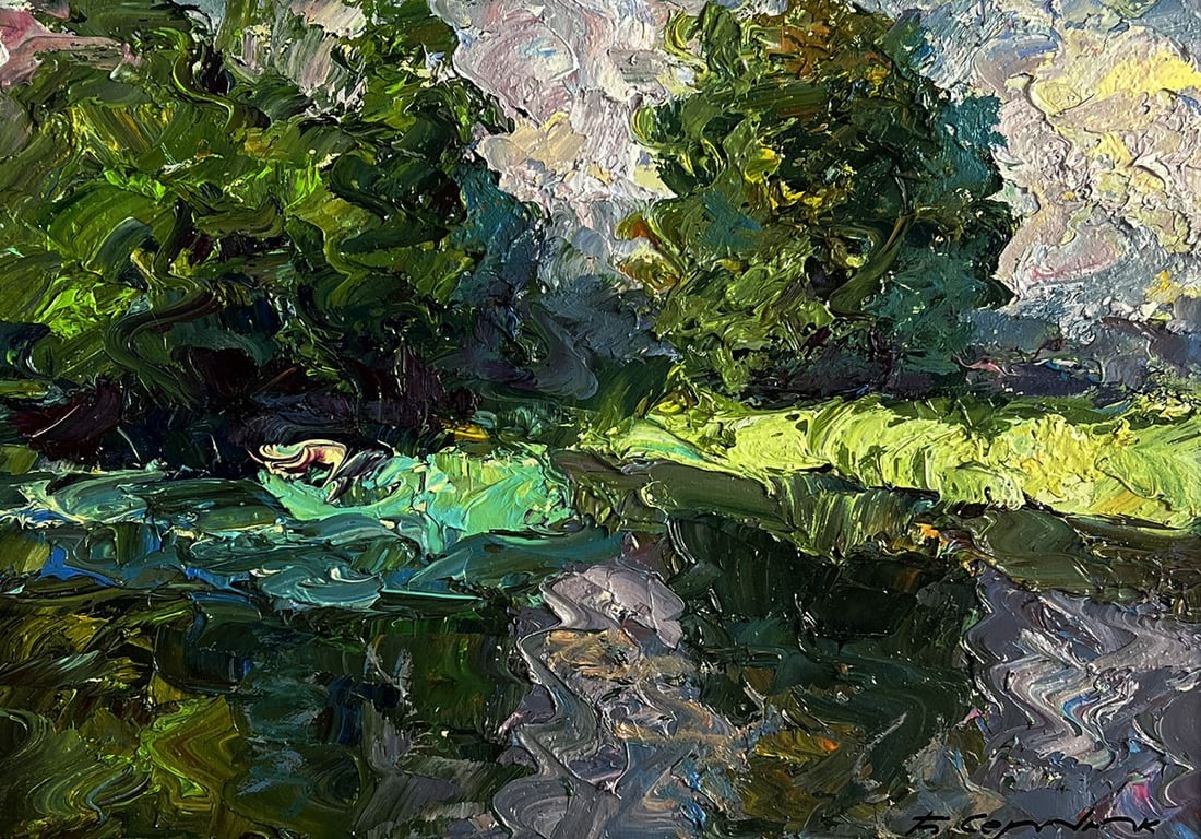 Oil painting Quiet daytime river Boris Serdyuk - 3