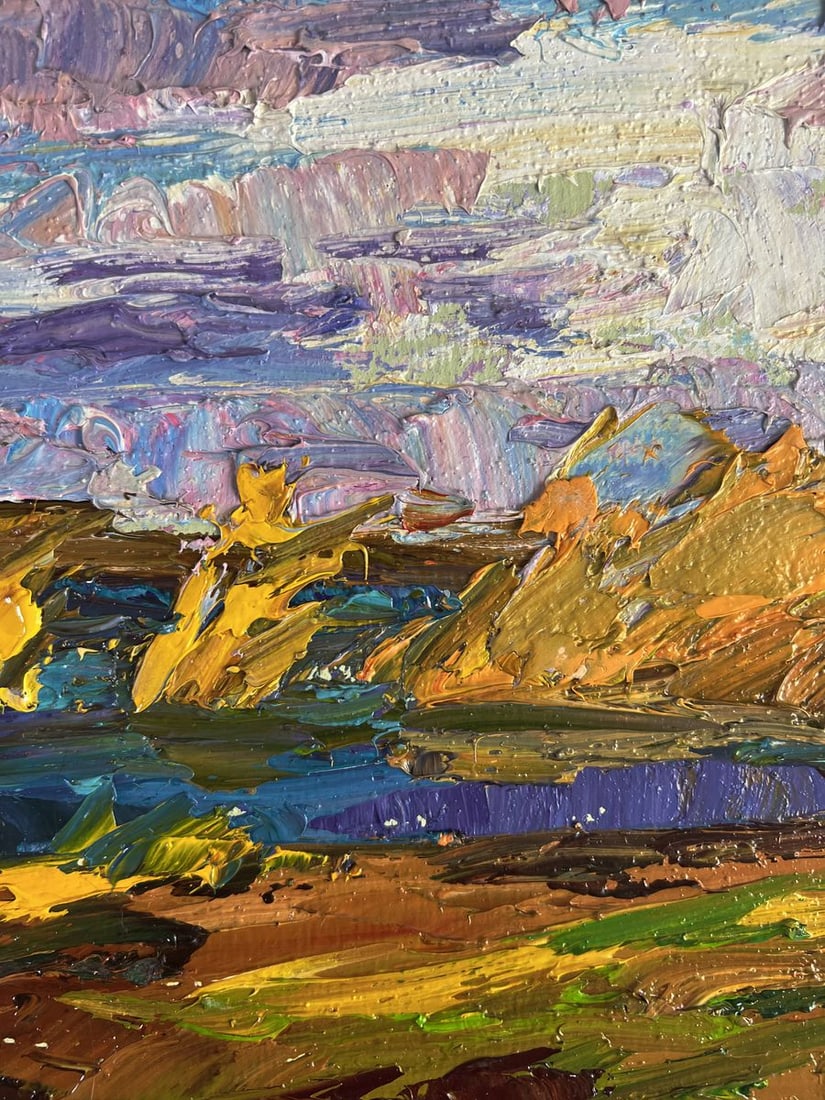 Oil painting Autumn sunset by the river Boris Serdyuk - 7