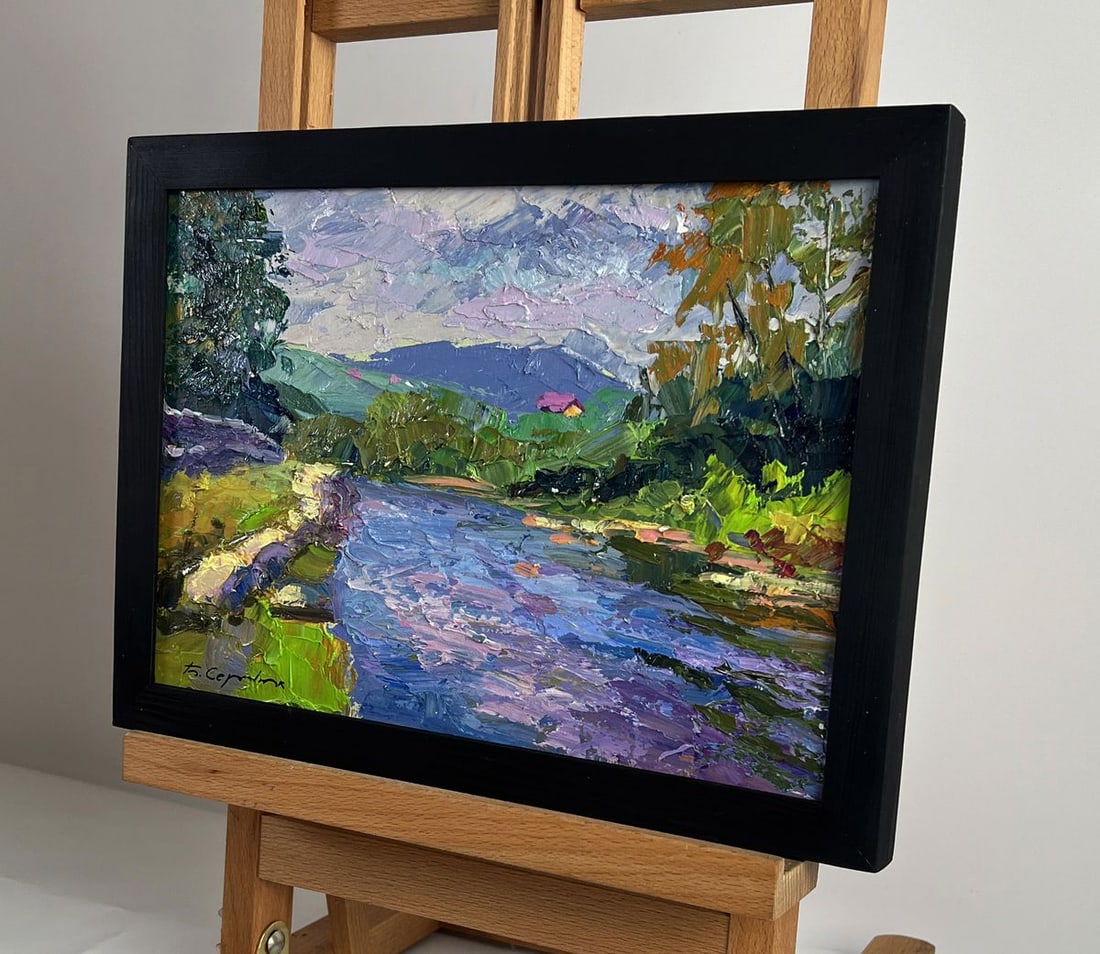 Oil painting A mountain river flows Boris Serdyuk - 2
