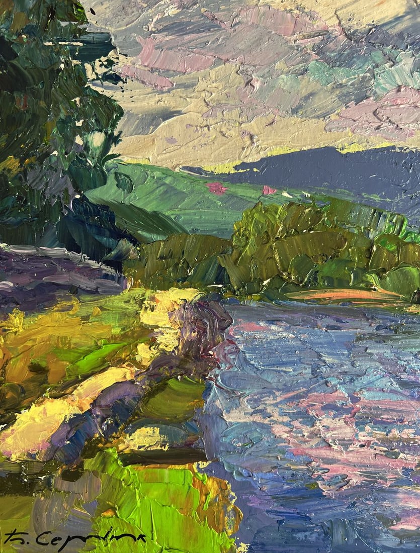 Oil painting A mountain river flows Boris Serdyuk - 4