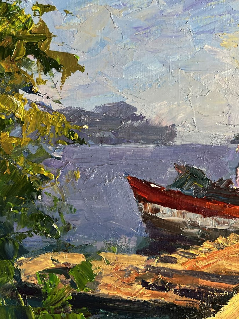 Oil painting Departure by river ferry Boris Serdyuk - 4