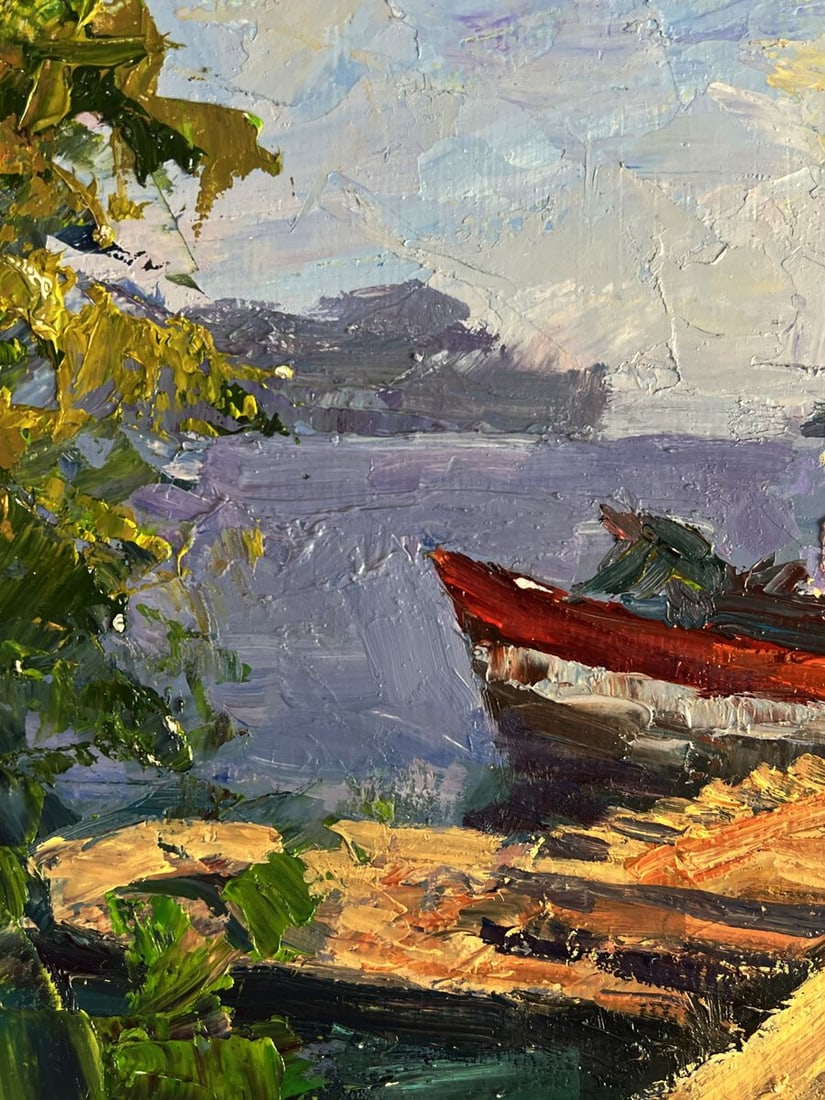 Oil painting Departure by river ferry Boris Serdyuk - 5
