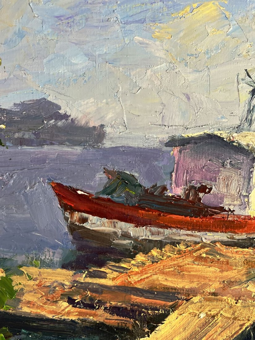 Oil painting Departure by river ferry Boris Serdyuk - 6