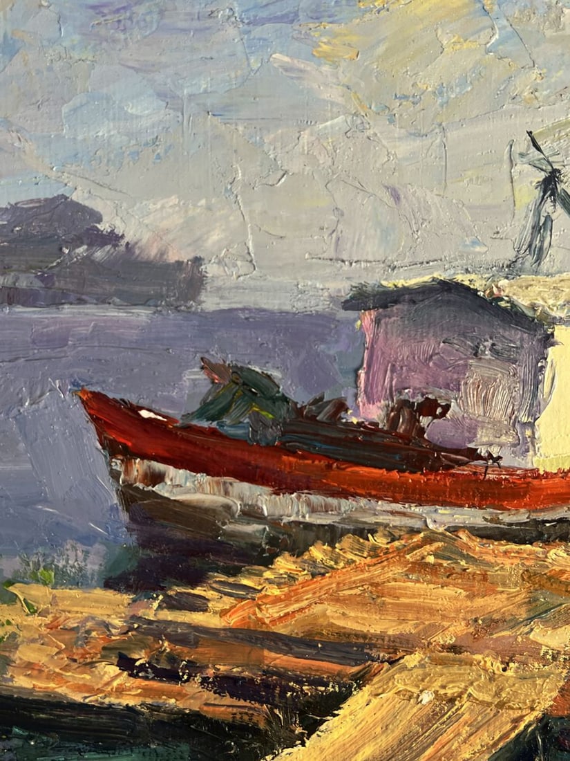 Oil painting Departure by river ferry Boris Serdyuk - 7