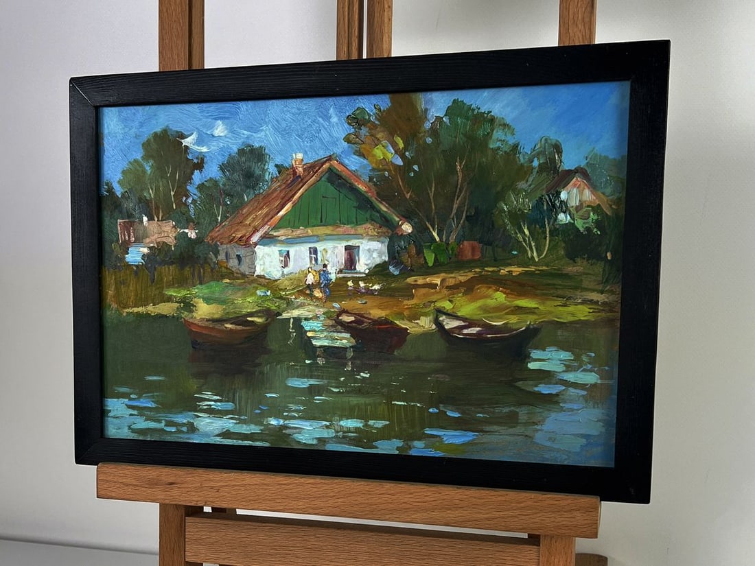Oil painting Boats near the house Yuriy Suprunchuk - 2