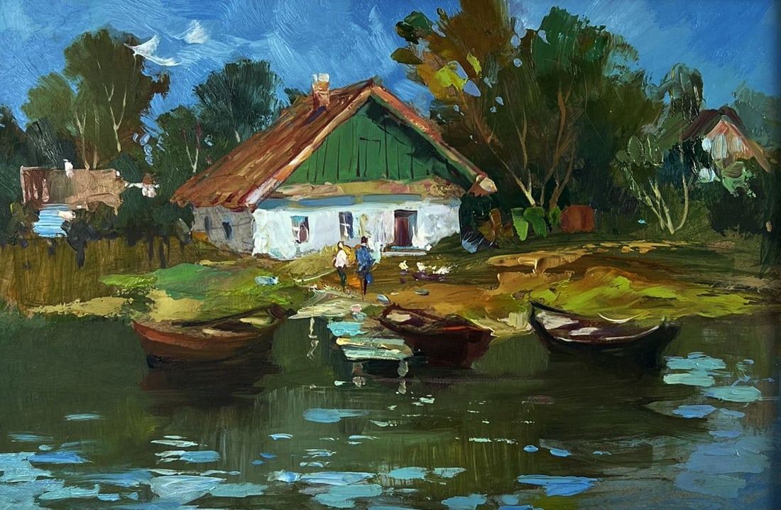 Oil painting Boats near the house Yuriy Suprunchuk - 3
