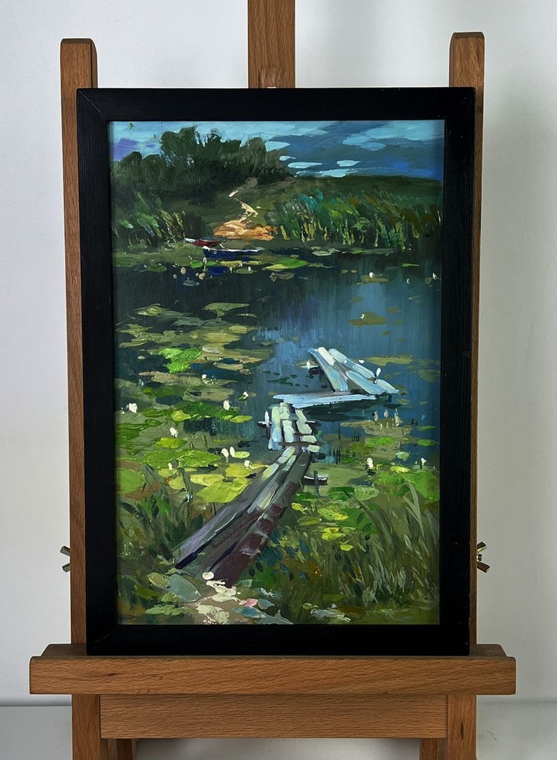 Oil painting Boats on the river bank Yuriy Suprunchuk (1 of 11)