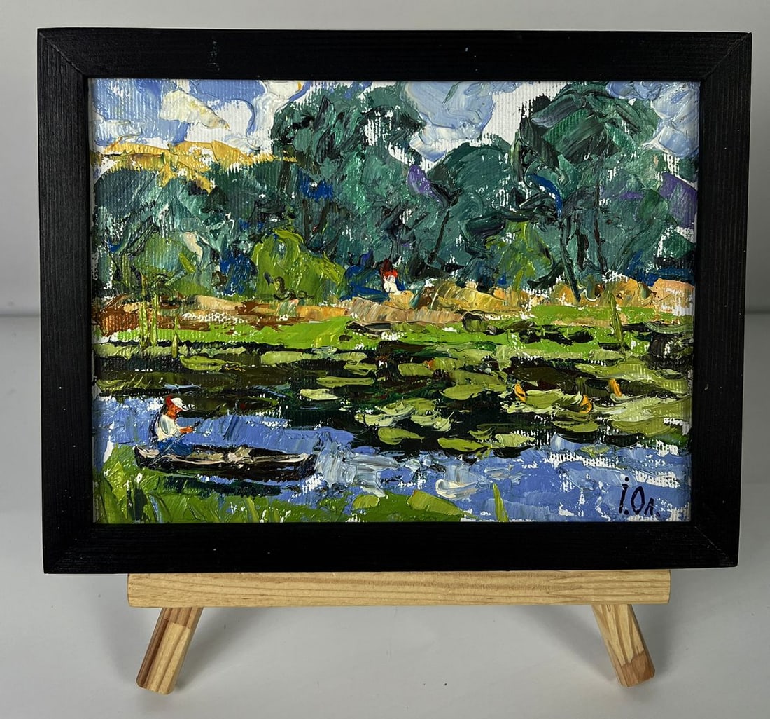 Oil painting Fishing on a small river Oleksiy Ivanyuk (1 of 11)