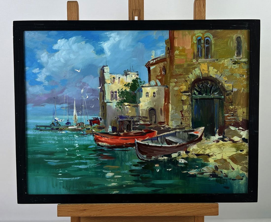 Oil painting At the Old Town Pier Yuriy Suprunchuk (1 of 11)