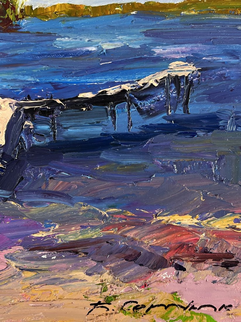 Oil painting Wooden bridge on the river Boris Serdyuk - 10