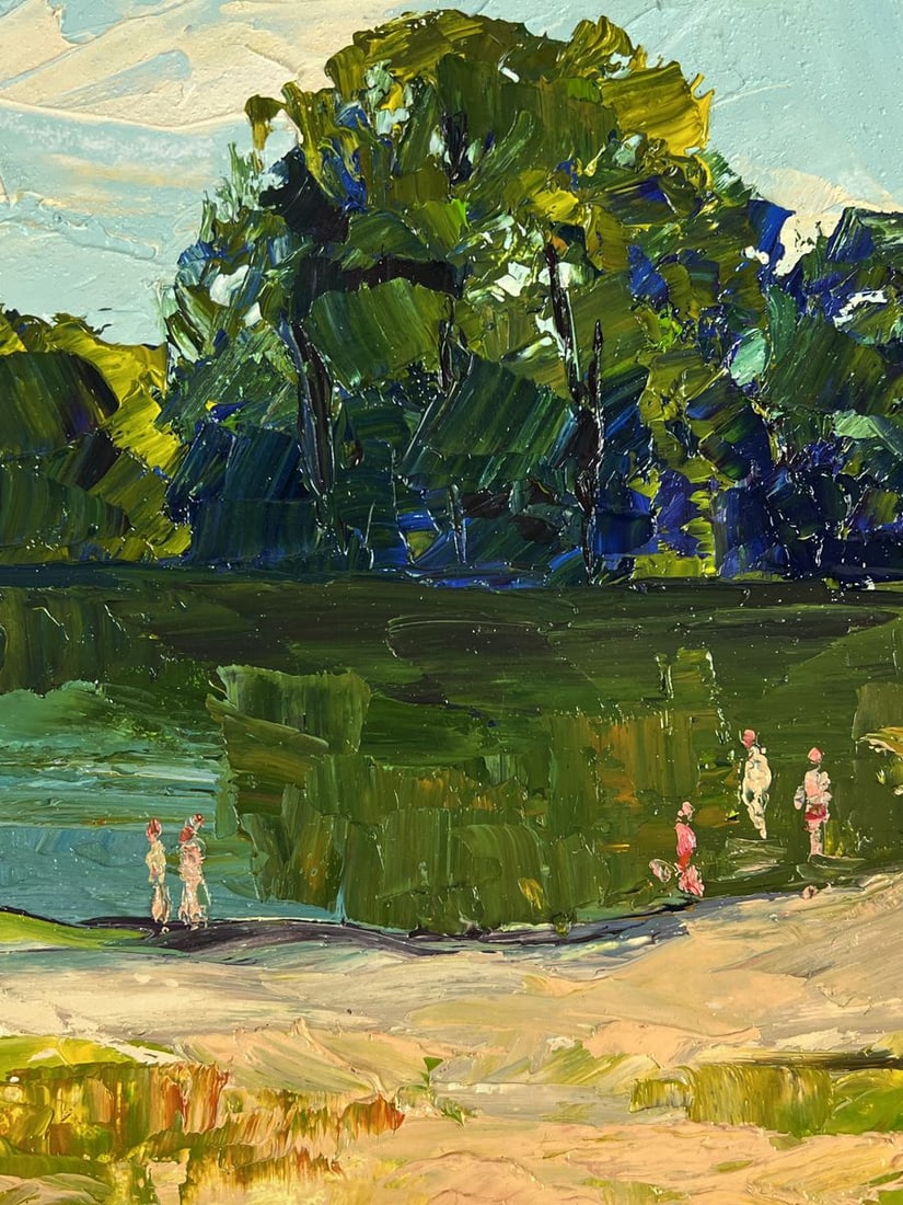 Oil painting Summer vacation by the river Boris Serdyuk - 6