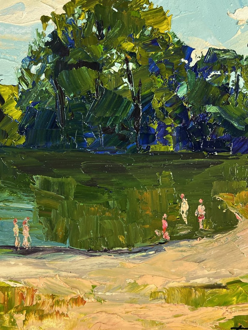 Oil painting Summer vacation by the river Boris Serdyuk - 7