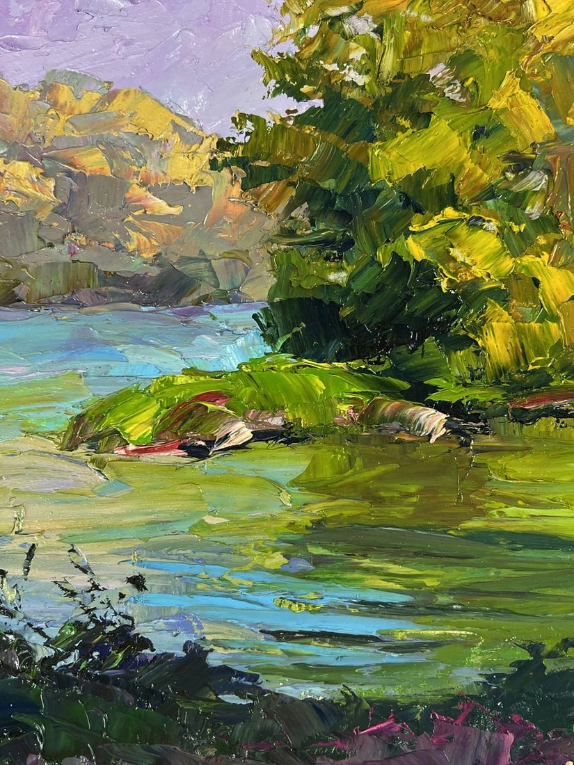 Oil painting A river along the forest Boris Serdyuk - 5