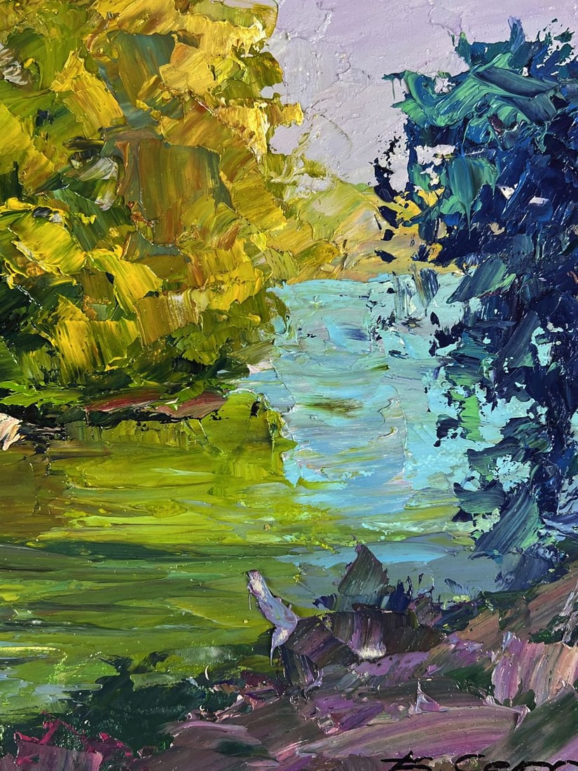 Oil painting A river along the forest Boris Serdyuk - 9