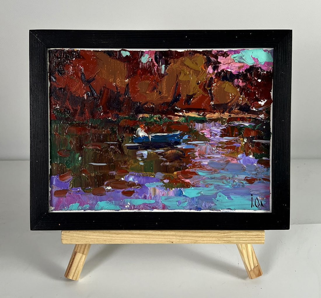 Oil painting A warm evening by the river Oleksiy Ivanyuk: Title: Oil painting A warm evening by the river Oleksiy Ivanyuk Description: NoAAA6418 *** ABOUT THIS PAINTING *** * TITLE: "A warm evening by the river" * ARTISTS: Oleksiy Ivanyuk * SIZE: 15x20 cm/5.