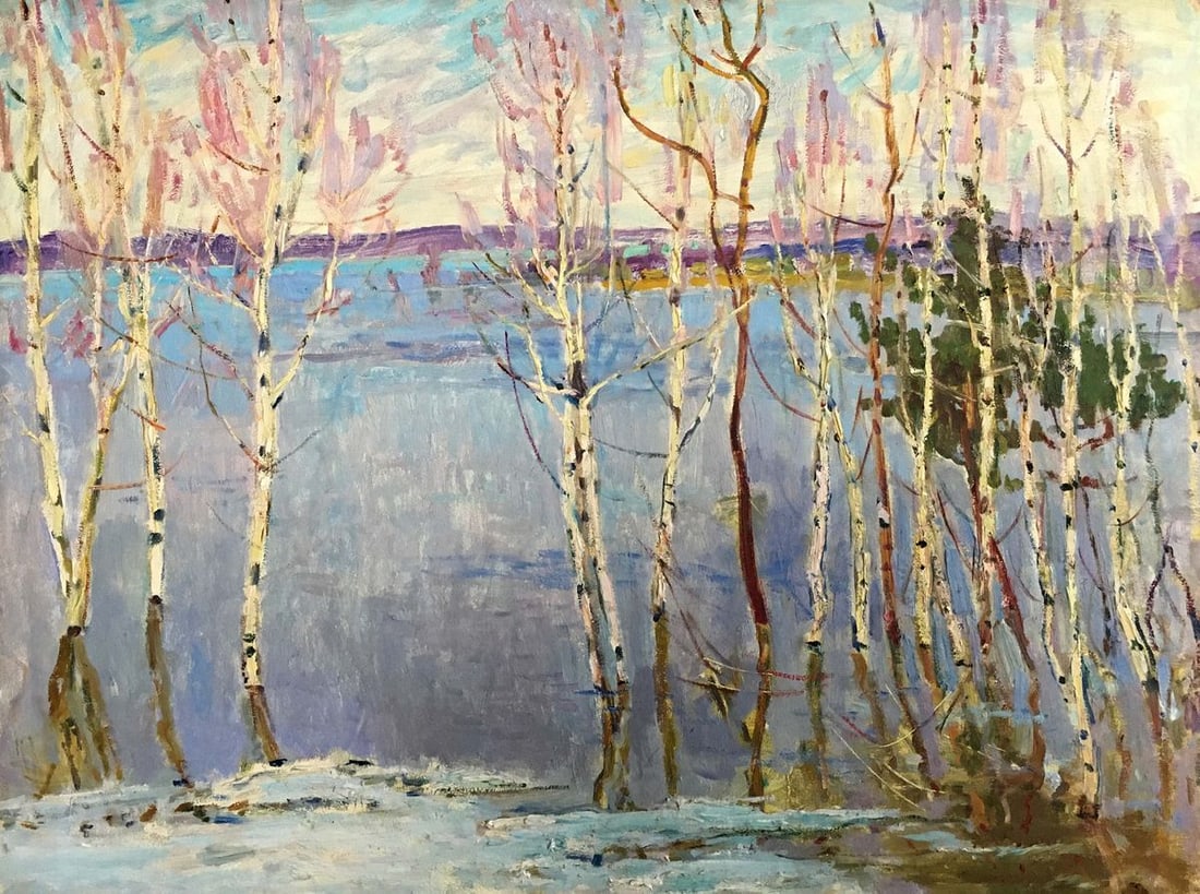 Oil painting Birch trees near the shore Glushchenko Nikolay Petrovich (1 of 8)