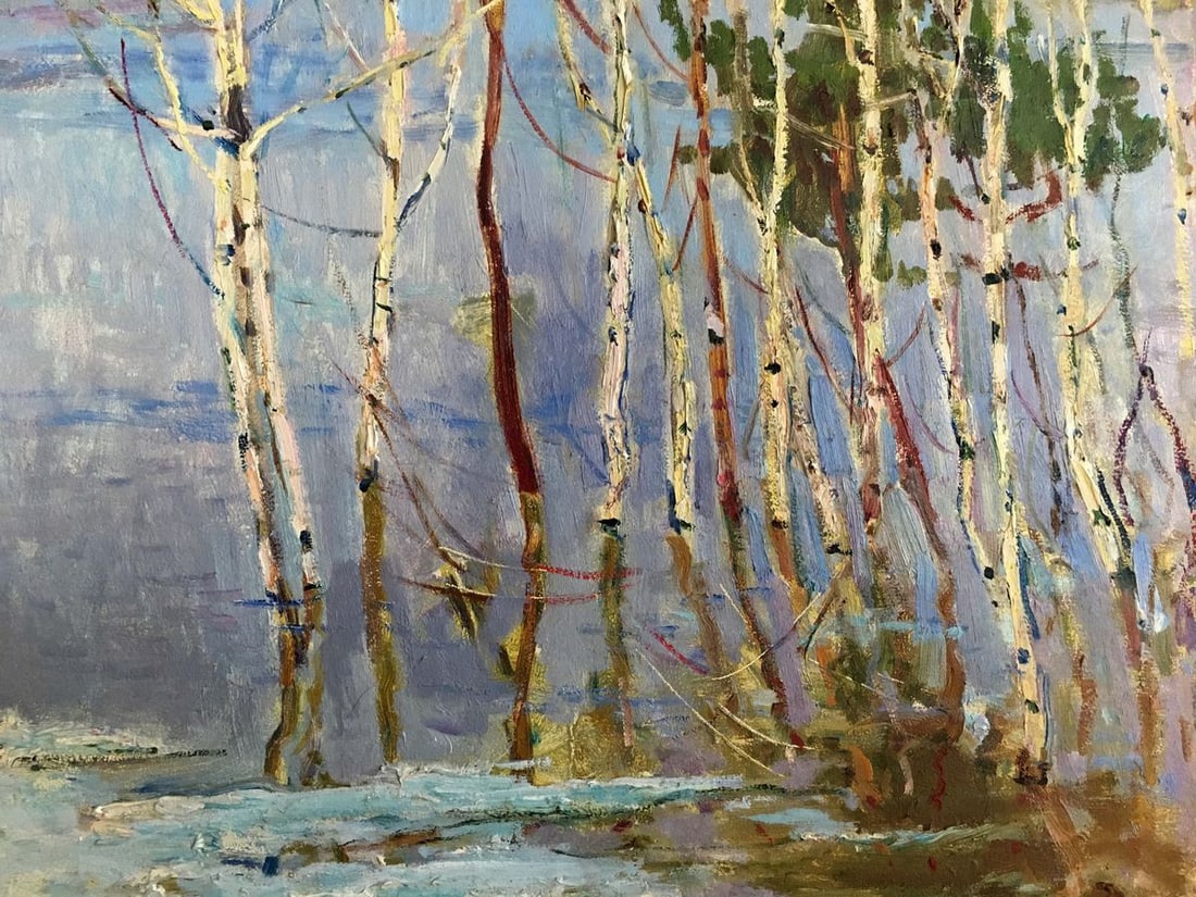 Oil painting Birch trees near the shore Glushchenko Nikolay Petrovich - 7