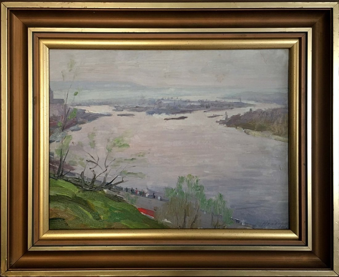 Oil painting River landscape Isakhanov M. S. (1 of 8)
