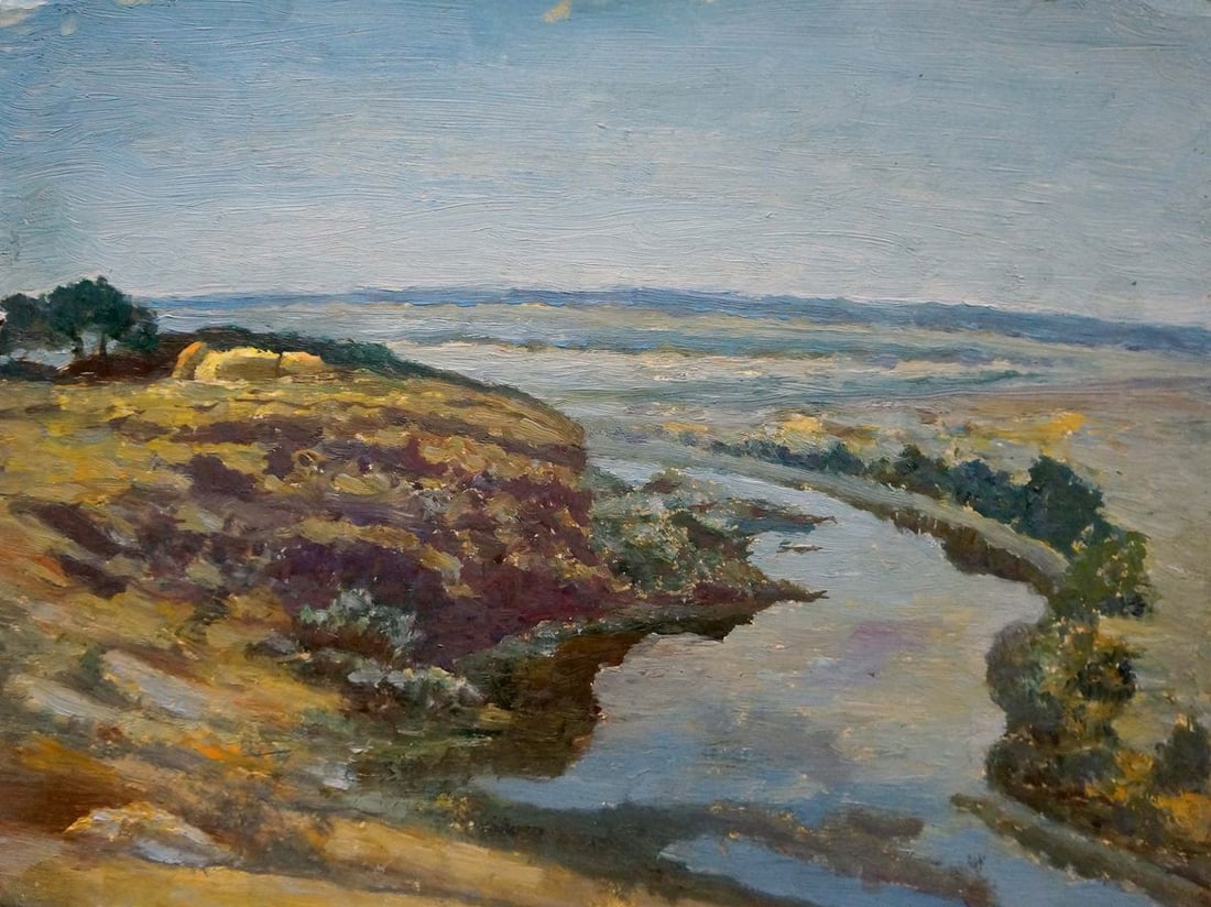 Oil painting River along the cliff Smychek Igor Vladimirovich: Title: Oil painting River along the cliff Smychek Igor Vladimirovich Description: NoVerns 192 *** ABOUT THIS PAINTING *** * TITLE: "River along the cliff" * ARTISTS: Smychek Igor Vladimirovich * SIZE: