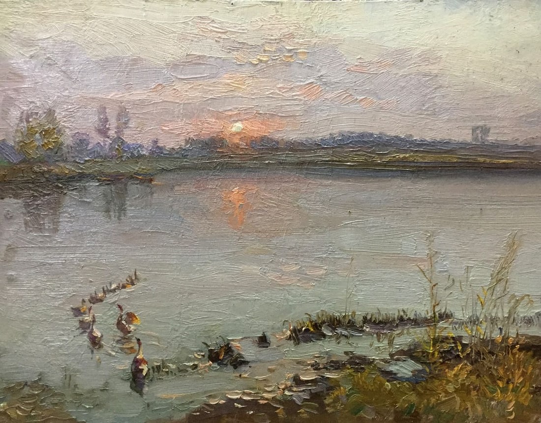 Oil painting The Sun is rising Zhezher Anatoly Mikhailovich: Title: Oil painting The Sun is rising Zhezher Anatoly Mikhailovich Description: NoVern 66 *** ABOUT THIS PAINTING *** * TITLE: "The Sun is rising" * ARTISTS: Zhezher Anatoly Mikhailovich * SIZE: 33x42
