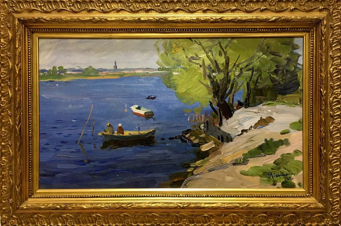 Oil painting Boats near the shore Gantman Moses Faybovich (1 of 12)