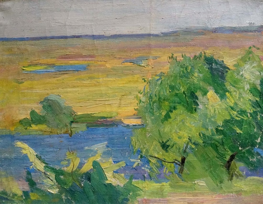 Oil painting September Kogan-Shats Matvey Borisovich: Title: Oil painting September Kogan-Shats Matvey Borisovich Description: NoVern 523 *** ABOUT THIS PAINTING *** * TITLE: "September" * ARTISTS: Kogan-Shats Matvey Borisovich * SIZE: 37x48 cm/'14.56x18