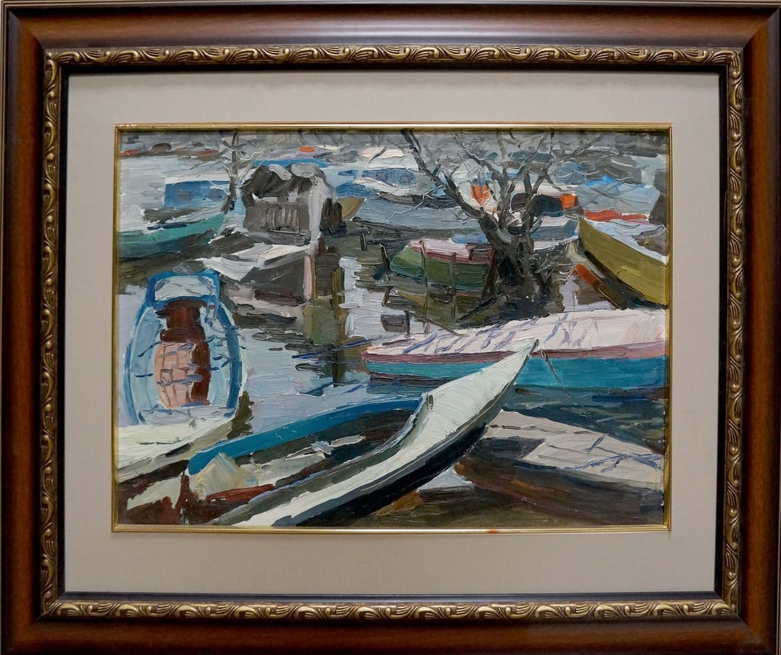 Oil painting Boat ferry (1 of 8)