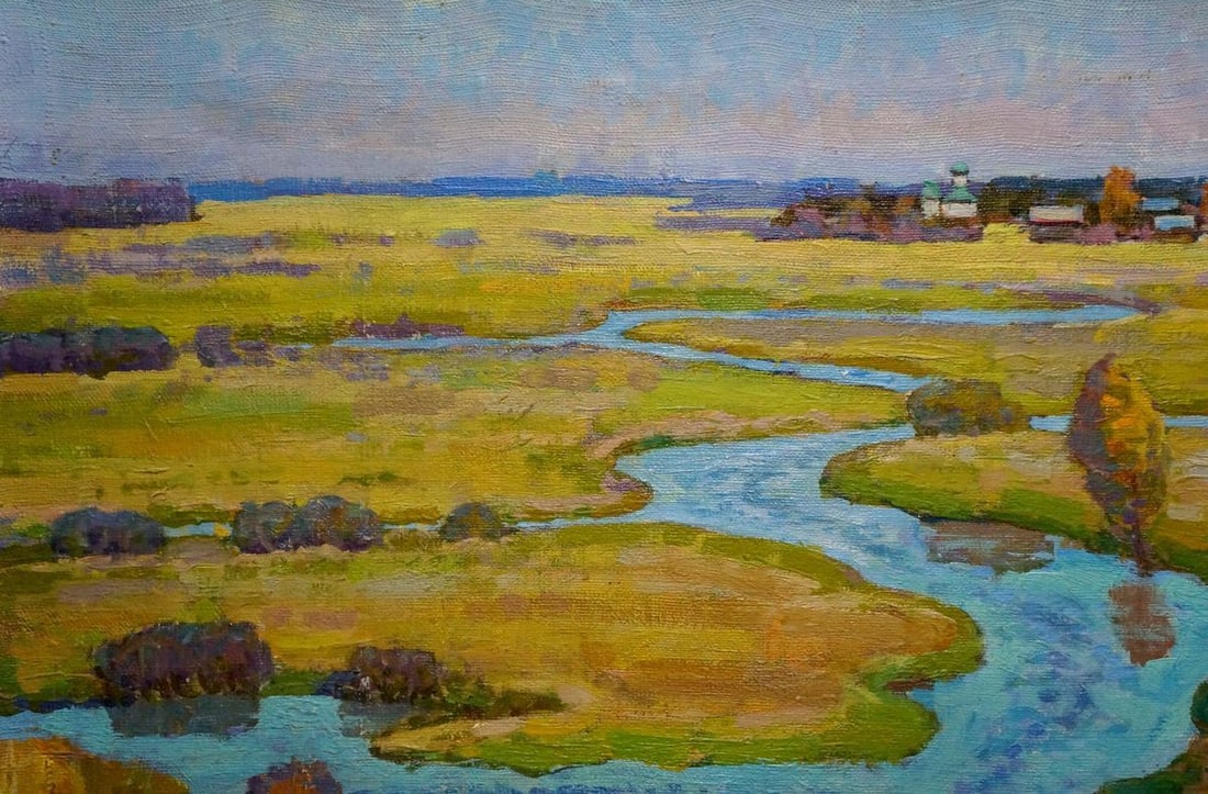 Oil painting River landscape Ruban Grigory Savelievich - 3