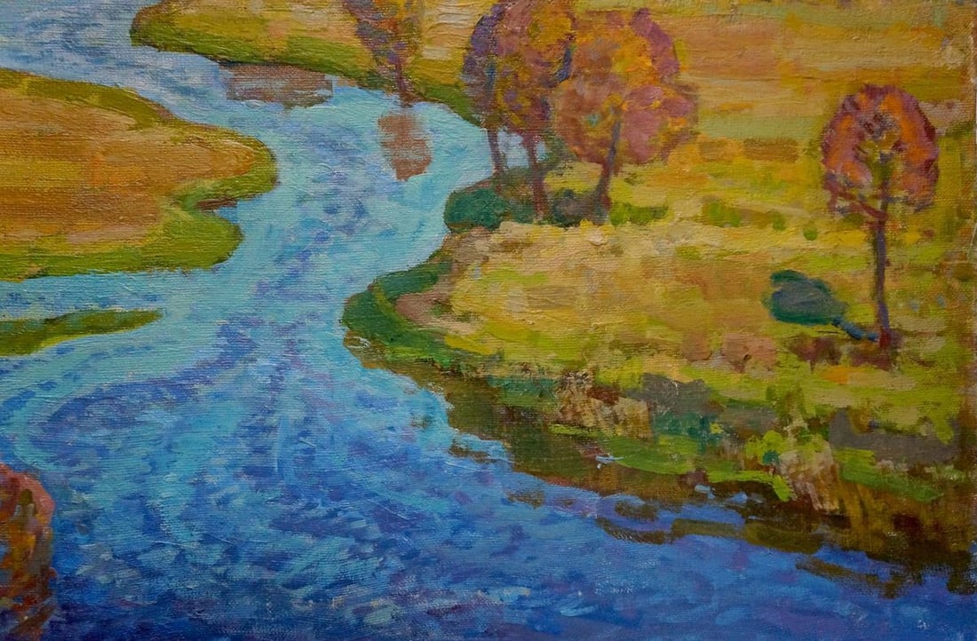 Oil painting River landscape Ruban Grigory Savelievich - 5
