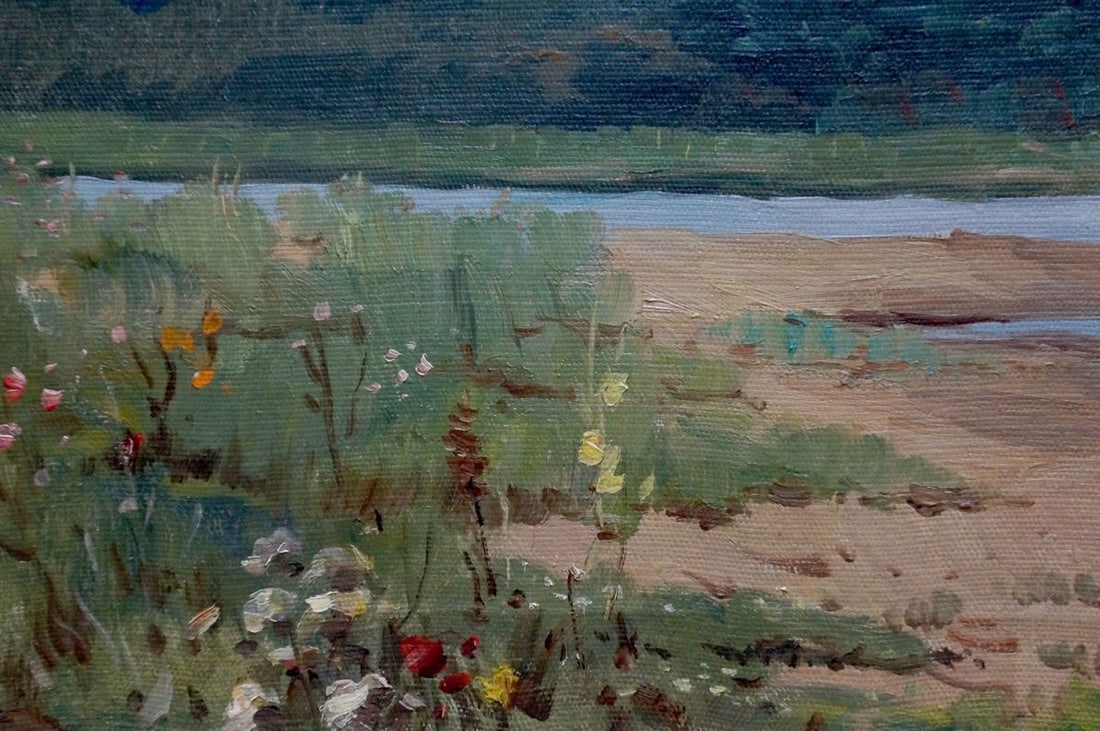 Oil painting River landscape - 2