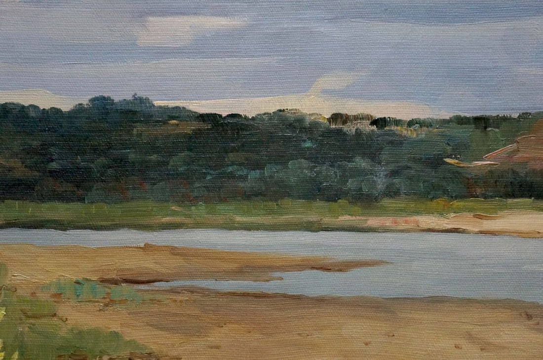 Oil painting River landscape - 6
