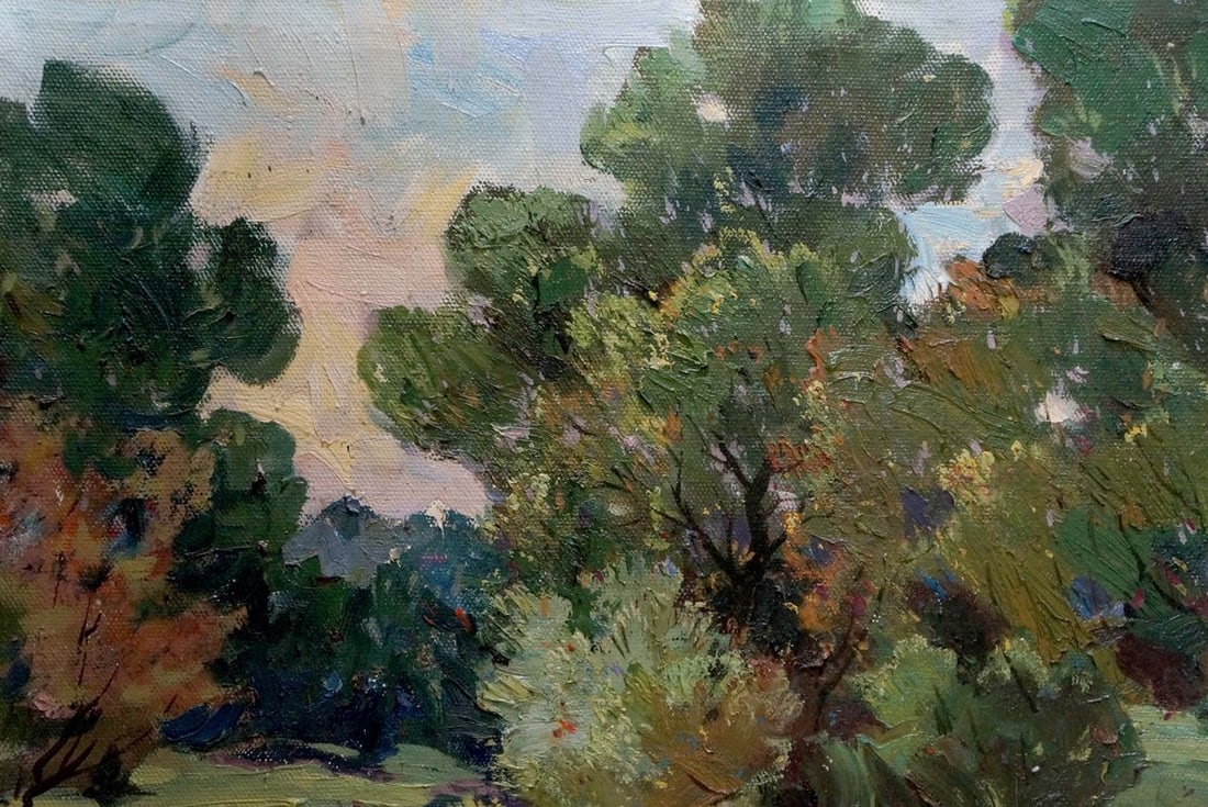 Oil painting Down the river - 3