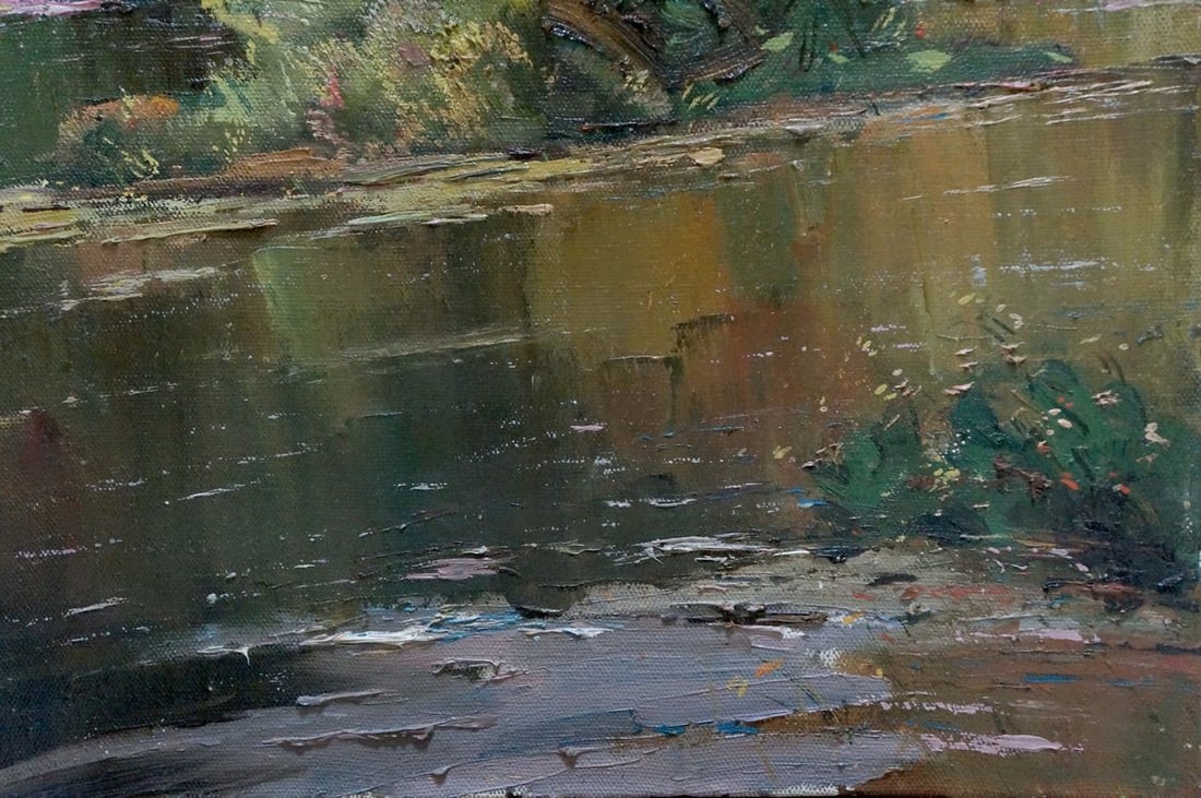 Oil painting Down the river - 5