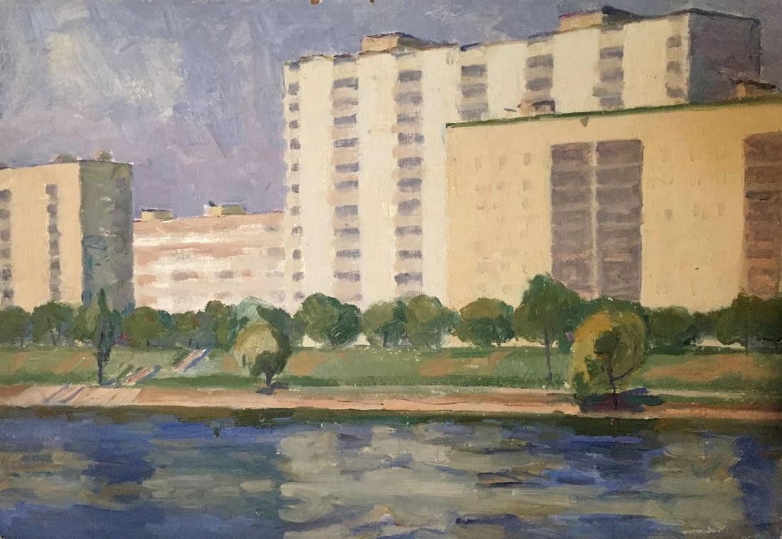 Oil painting City river Khrustalenko Nikolay Aleksandrovich (1 of 10)