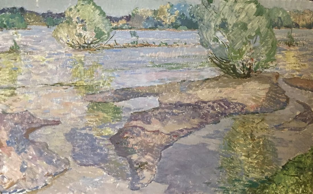 Oil painting Flooding Sevastyanov Viktor Grigorievich: Title: Oil painting Flooding Sevastyanov Viktor Grigorievich Description: NoGS 94 *** ABOUT THIS PAINTING *** * TITLE: "Flooding" * ARTISTS: Sevastyanov Viktor Grigorievich * SIZE: 42x79cm/'16.53x31.1